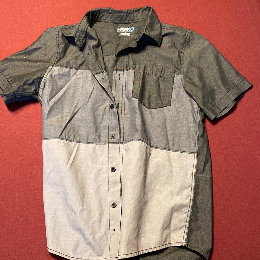 Hawk kids large button shirt.